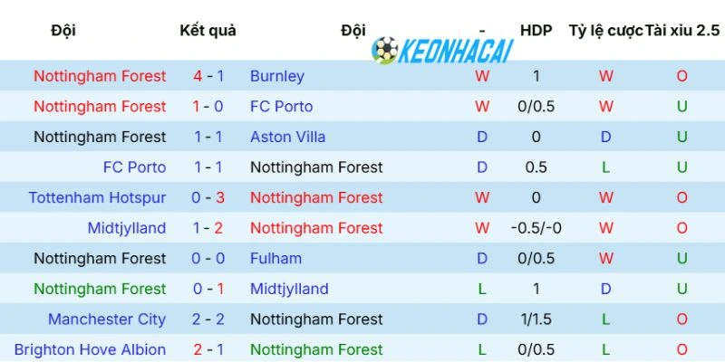 Thành tích Nottingham Forest